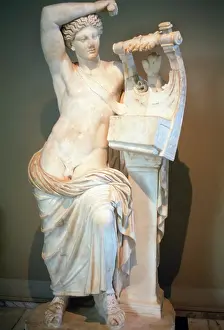 Marble statue of Apollo Citharede, Roman civilization, 2nd century