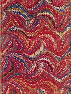 Prints of VHB92125 Marbled endpaper, 1878 by English School, (19th century); Private Collection; (add.info.: from a book of poems by Alfred Tennyson published by C) Images Dated 2008 March: Marbled endpaper, 1878