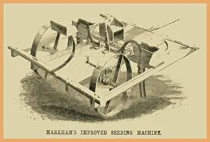 1850s Prints: Markhams Improved Seeding Machine