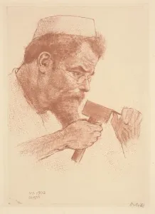 Emil Orlik Prints: Max Klinger at Work, 1902 (soft-ground etching)