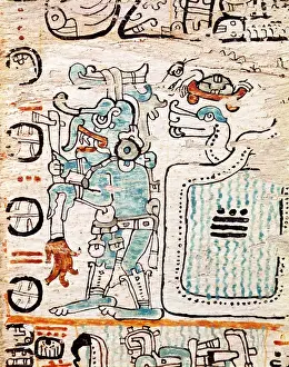 Detail from a Mayan codex (vellum)