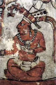 7 7th Viith Century Prints: Mayan warrior. Polychrome ceramic, Mayan art, 7th. National Museum of Archaeology