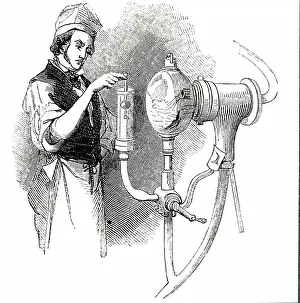Measure Prints: The measuring of the specific gravity of alcohol with a hydrometer