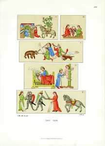 John Singer Sargent Prints: Medieval Scenes from a Codex (chromolitho)