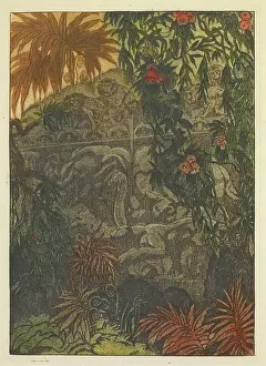Primates Prints: Monkey watching the python, Kaa and the panther, Bagheera