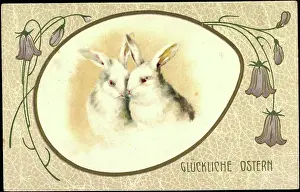 Marked Mint Prints: Mount Embossing Litho Happy Easter Rabbit