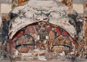 The Mouth of Hell, detail of the polychrome altarpiece of Saint Just Cathedral, Narbonne, 14th century (sculpture) The Mouth of Hell, detail of the polychrome altarpiece of Saint Just Cathedral, Narbonne, 14th century (sculpture)