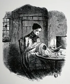 Crafting Prints: Needlework at the dining table, 1849