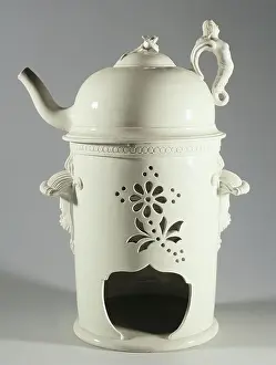 Earthenware Prints: Nightlight decorated in relief and openwork earthenware, 18th century