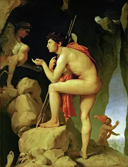 Francois Pascal Simon Baron Gerard Prints: Oedipus solving the riddles of the sphinx