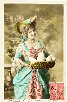 Aime Jules Dalou Prints: Old postcard/Happy Easter/Easter Egg