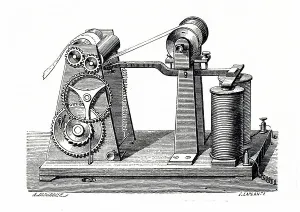 Operator Prints: An operator receiving a message on a Morse telegraph