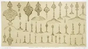 Luigi (after) Mayer Prints: Ornamental knobs shaped as domes and minarets, from Art and Industry