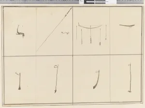 Page 36 Native weapons. Unsigned, untitled and undated, 1768-75 (pen & ink)