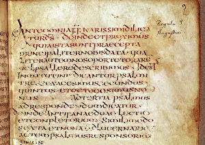 6 6th Vi Vith Century Prints: Page of oldest codex of Rule of St Augustine, France, 6th century