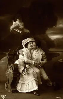 Park Bench Prints: Pair of lovers