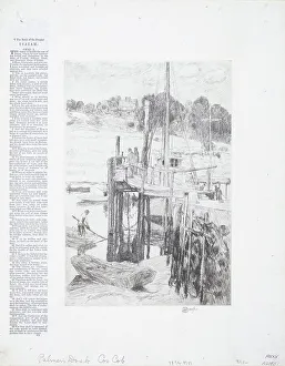 Childe Frederick Hassam Prints: Palmer's Dock (etching)