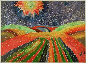 Wilhelm Morgner Prints: Path across fields