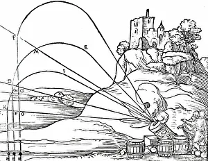 Galileo Prints: The path of a projectile shown as a circular arc