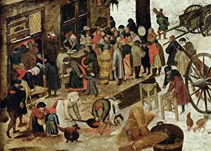 Throat Prints: The Payment of the Tithe, or The Census at Bethlehem, detail, after 1566 (oil on panel)