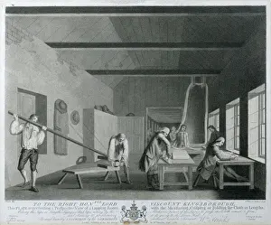 William Hincks Prints: Perspective view of a Lapping Room with the Measuring