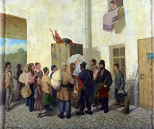 Petrushka par Solomatkin, Leonid Ivanovich (1837-1883). Oil on canvas, 1882, State A