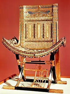 Prints of XZL149419 The pharaohs ecclesiastical throne, from the tomb of Tutankhamun (c.1370-52 BC) Images Dated 2006 October: The pharaohs ecclesiastical throne, from the tomb of Tutankhamun (c