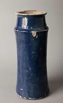 Lleida Prints: Pharmacy can. Glazed earthenware. Catalunya. 18th century. Museum inventory no: 345