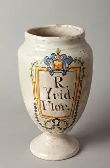 Lleida Prints: Pharmacy can. Polychrome earthenware
