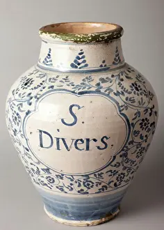 Lleida Prints: Pharmacy pot. Glazed earthenware