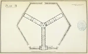 Industrial Structure Prints: A plan or design for a workhouse