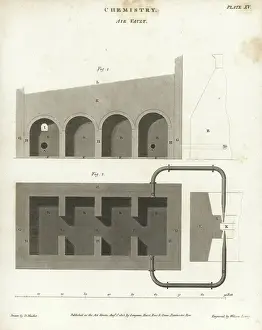 Coupe Transversale Prints: Plan, elevation and section of an air vault