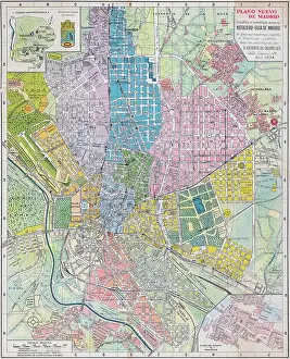 Cities Prints: Plan of Madrid, Spain, dated 1934 (map)