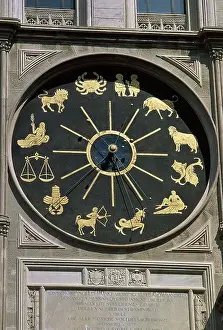 School Ethiopian Prints: Planetary system dial, detail of astronomical clock