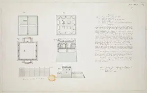 William Alexander Prints: Plans, Section and Elevation of a Tower (No)