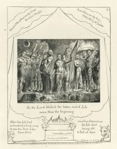 Plate 21, Job and his Wife Restored to Prosperity, illustration from the ' Plate 21, Job and his Wife Restored to Prosperity, illustration from the '