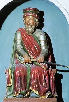 Order Of Knight Prints: Polychrome statue representing the Cid