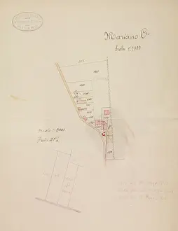Parish Prints: Portion of parish area of Mariano Comense, planimetry, Italy