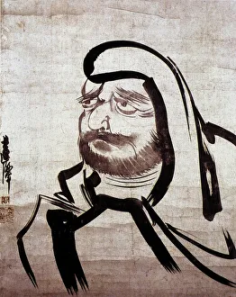 Portrait of Bodhidharma (v. 440-528), an Indian monk considered the founder of the Chan Buddhist school (Zen) Portrait of Bodhidharma (v. 440-528), an Indian monk considered the founder of the Chan Buddhist school (Zen)