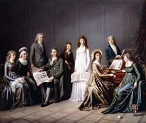 Portrait of Johann Burki, Commissaire General of the Canton of Berne, and his family
