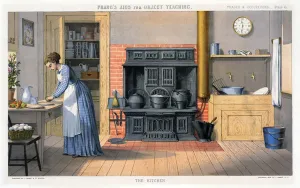 Rolling Pin Prints: Prangs Aids for Object Teaching - The Kitchen, 1874 (colour litho)