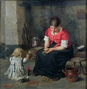 Hearth Prints: Preparing Vegetables (panel)