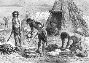 Reconstitution Prints: Primitive man makes bread