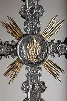 Museum Private Collection Prints: Procession crucifix. Silverwork, gilt silver. Detail. Centre. 18th century