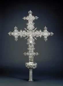 Qing Dynasty Chinese School Prints: Processional Cross (silver)