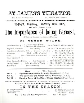 Epigrammatic Prints: Programme for a performance of The Importance of Being Earnest