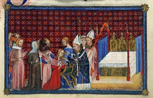 Breasts Prints: The Queen receiving the unction on her breasts