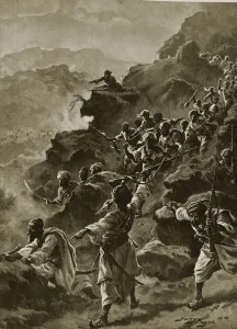 A raid by the Afridis (litho)