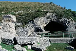 Sperlonga Prints: Rectangular pool and grotto, Villa of Tiberius