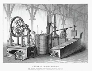 Exhibited Prints: Refrigeration using Ether: Siebe & Harrison's ice making machine